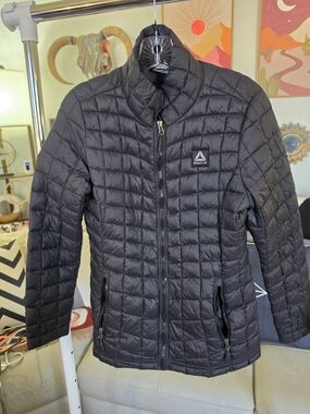 Reebok Womens Black Quilted Packable Puffer Jacket